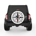 US FLAG COMPASS WHITE TIRE COVER