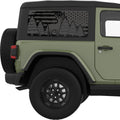 US FLAG DEER TREES QUARTER WINDOW DECAL FITS 2011-2018 JEEP WRANGLER 2 DOOR HARD TOP JK