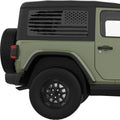US FLAG DISTRESSED QUARTER WINDOW DECAL FITS 2011-2018 JEEP WRANGLER 2 DOOR HARD TOP JK