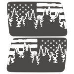 US FLAG FOREST QUARTER WINDOW DRIVER & PASSENGER DECALS