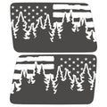 US FLAG FOREST QUARTER WINDOW DRIVER & PASSENGER DECALS