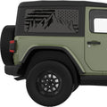 US FLAG MOUNTAINS QUARTER WINDOW DECAL FITS 2011-2018 JEEP WRANGLER 2 DOOR HARD TOP JK