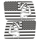 US FLAG ROSIE QUARTER WINDOW DRIVER & PASSENGER DECALS