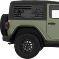 US FLAG SUNSET PALMS QUARTER WINDOW DECAL FITS 2011-2018 JEEP WRANGLER 2 DOOR HARD TOP JK