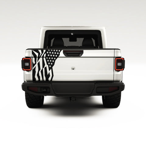 US FLAG DISTRESSED TAILGATED SIDE GRAPHIC DECAL FITS JEEP GLADIATOR