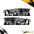Us Flag Sasquatch Mountains Forest Decal For Jeep Gladiator