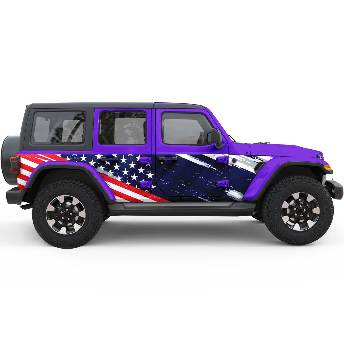 Us Flag Side Graphic Side Graphic Decal For Jeep Wrangler| Four Wheel ...