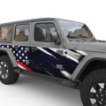 US FLAG SIDE GRAPHIC BODY GRAPHIC DECAL FITS 2005-2017 JEEP WRANGLER 4 DOOR JKU
