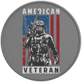 US VETERAN AMERICAN FLAG SILVER CARBON FIBER TIRE COVER