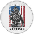 US VETERAN AMERICAN FLAG WHITE TIRE COVER