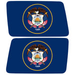 UTAH STATE FLAG QUARTER WINDOW DRIVER & PASSENGER DECALS