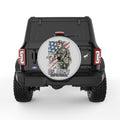 US ARMY FIGHT FOR FREEDOM SILVER CARBON FIBER TIRE COVER