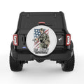 US ARMY FIGHT FOR FREEDOM PEARL  WHITE CARBON FIBER TIRE COVER