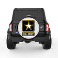 US ARMY LOGO PEARL  WHITE CARBON FIBER TIRE COVER