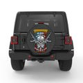 US ARMY SKULL AND GUNS PEARL  WHITE CARBON FIBER TIRE COVER