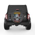 US ARMY SKULL AND GUNS BLACK CARBON FIBER TIRE COVER