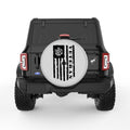 US NAVY VETERAN FLAG SILVER CARBON FIBER TIRE COVER
