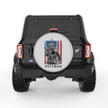 US VETERAN AMERICAN FLAG SILVER CARBON FIBER TIRE COVER