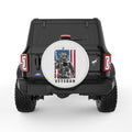 US VETERAN AMERICAN FLAG PEARL  WHITE CARBON FIBER TIRE COVER