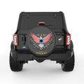 USA FLAG BALD EAGLE BLACK CARBON FIBER TIRE COVER