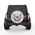 USA FLAG BALD EAGLE SILVER CARBON FIBER TIRE COVER