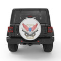 USA FLAG BALD EAGLE BLACK TIRE COVER