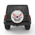 USA FLAG BALD EAGLE SILVER CARBON FIBER TIRE COVER