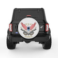 USA FLAG BALD EAGLE PEARL  WHITE CARBON FIBER TIRE COVER