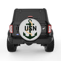 USN ANCHOR SILVER CARBON FIBER TIRE COVER