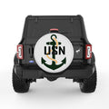 USN ANCHOR PEARL  WHITE CARBON FIBER TIRE COVER