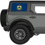 VERMONT STATE FLAG QUARTER WINDOW DECAL FITS 2021+ FORD BRONCO 4 DOOR HARD TOP