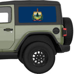 VERMONT STATE FLAG QUARTER WINDOW DECAL FITS 2018+ JEEP WRANGLER 2 DOOR HARD TOP JL