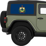 VERMONT STATE FLAG QUARTER WINDOW DECAL FITS 2011-2018 JEEP WRANGLER 2 DOOR HARD TOP JK