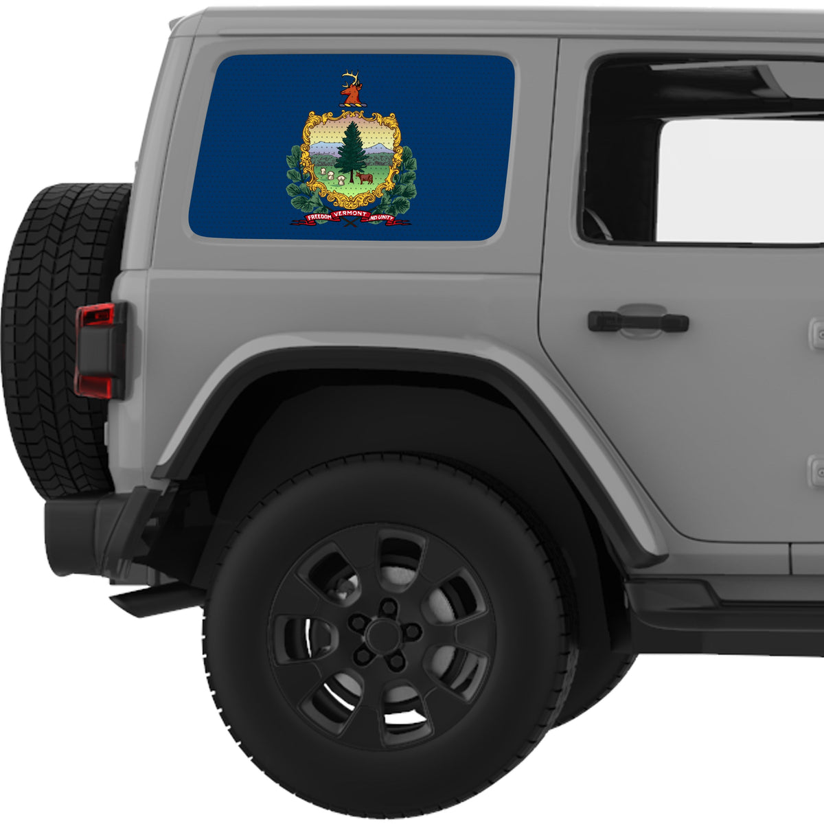 Vermont State Flag Quarter Window Decal For Jeep Wrangler Hard Top ...