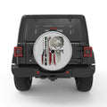 VETERAN SKULL AND GUNS WHITE TIRE COVER