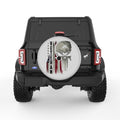 VETERAN SKULL AND GUNS SILVER CARBON FIBER TIRE COVER