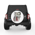 VETERAN SKULL AND GUNS WHITE TIRE COVER