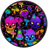 VIBRANT PSYCHEDELIC MUSHROOMS BLACK TIRE COVER