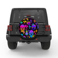 VIBRANT PSYCHEDELIC MUSHROOMS PEARL  WHITE CARBON FIBER TIRE COVER