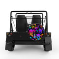 VIBRANT PSYCHEDELIC MUSHROOMS BLACK CARBON FIBER TIRE COVER FOR MOKE