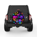 VIBRANT PSYCHEDELIC MUSHROOMS BLACK TIRE COVER