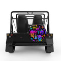 VIBRANT PSYCHEDELIC MUSHROOMS BLACK TIRE COVER FOR MOKE