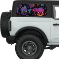 VIBRANT PSYCHEDELIC MUSHROOMS QUARTER WINDOW DECAL FITS 2021+ FORD BRONCO 2 DOOR HARD TOP