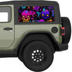 VIBRANT PSYCHEDELIC MUSHROOMS QUARTER WINDOW DECAL FITS 2018+ JEEP WRANGLER 2 DOOR HARD TOP JL
