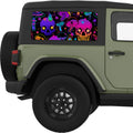VIBRANT PSYCHEDELIC MUSHROOMS QUARTER WINDOW DECAL FITS 2011-2018 JEEP WRANGLER 2 DOOR HARD TOP JK