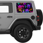 VIBRANT PSYCHEDELIC MUSHROOMS QUARTER WINDOW DECAL FITS 2018+ JEEP WRANGLER 4 DOOR HARD TOP JLU