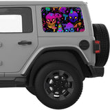 VIBRANT PSYCHEDELIC MUSHROOMS QUARTER WINDOW DECAL FITS 2018+ JEEP WRANGLER 4 DOOR HARD TOP JLU