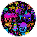 VIBRANT PSYCHEDELIC MUSHROOMS PEARL  WHITE CARBON FIBER TIRE COVER