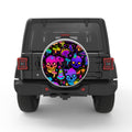 VIBRANT PSYCHEDELIC MUSHROOMS WHITE TIRE COVER