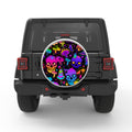 VIBRANT PSYCHEDELIC MUSHROOMS BLACK TIRE COVER